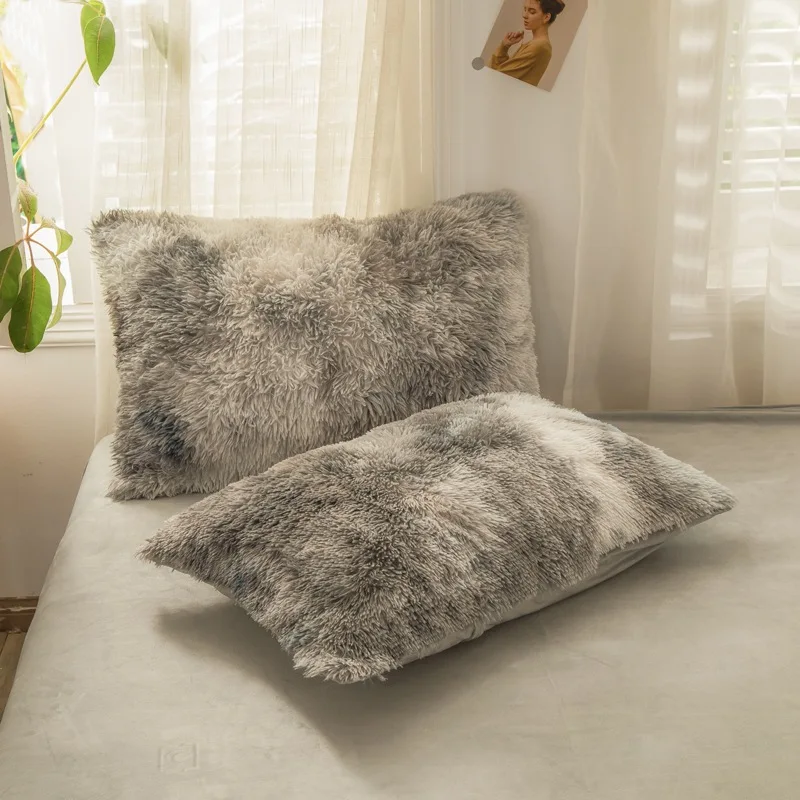 

2pcs Pillowcase Velvet Pillow Cover 50x75cm Pillowslip Rectangle Cushion Cover Warm Pillow Case Home Decor