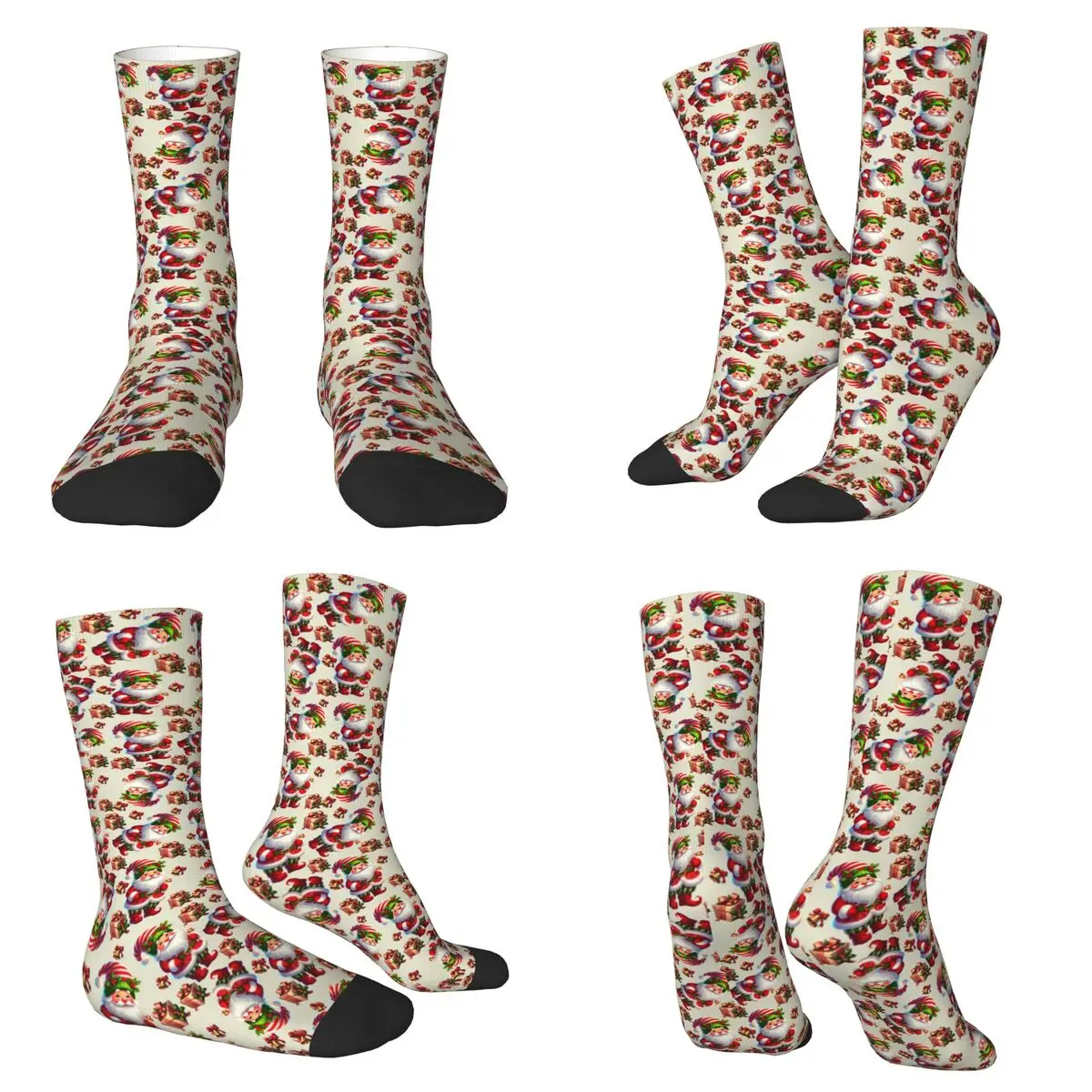 

Носки с рождественским узором и милым изображением Санты, высококачественные носки в стиле Харадзюку, всесезонные длинные носки для мужчин и женщин, подарки на День святого Валентина