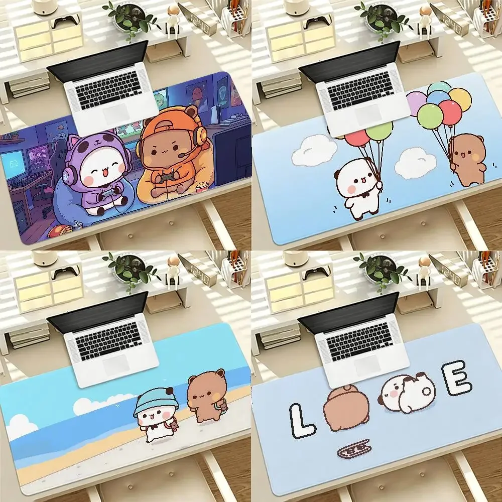 Cute D-Bubu Dudu Gaming Mouse Pad Non-Slip Lock Stitched Edge Large Office Desk Mat For Computer And Keyboard