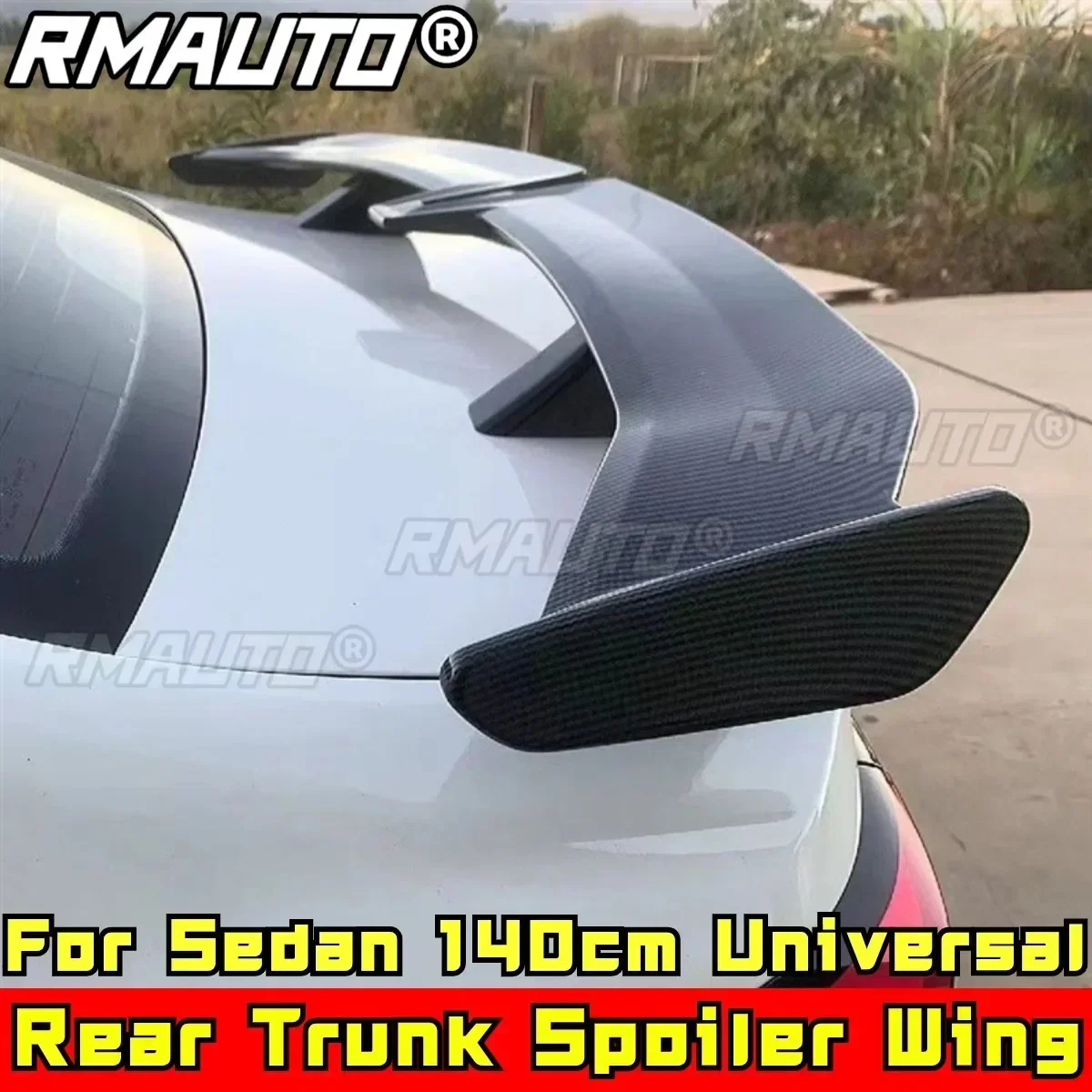 For Sedan 140cm Universal Rear Trunk Wing Glossy Black PRO Style Rear Trunk Wing Trunk Spoiler Body Kit Car Accessories