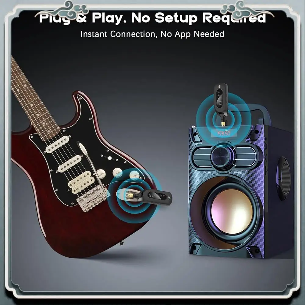 

Premium 5.8Ghz Wireless Guitar Audio System Rechargeable Transmitter And Receiver Electric Guitar Bass Parts Guitar Accessories