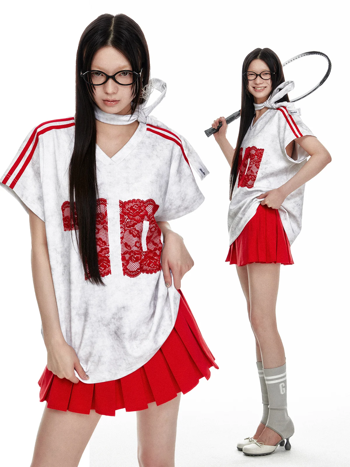 

Футболка женская Jikoo Glitter Embroidery Life Force V с винтажным узором снежинок, свободного кроя, с коротким рукавом, повседневная, оверсайз, из хлопка