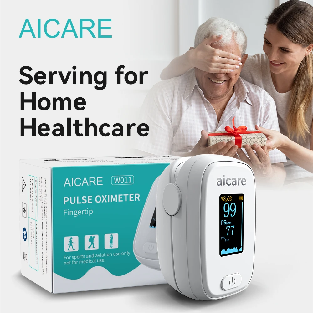 AICARE Medical Digital Oximeter Finger Pulse Pediatric Oximetro Blood Oxygen Saturation Heart Rate Health Care Adult Child