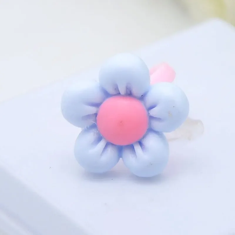 36 Buah Cincin Putri Lucu Anak-anak Perhiasan Kartun Resin Bentuk Bunga Set Cincin Dapat Disesuaikan Mainan Aksesori Kreatif untuk Hadiah Anak Perempuan