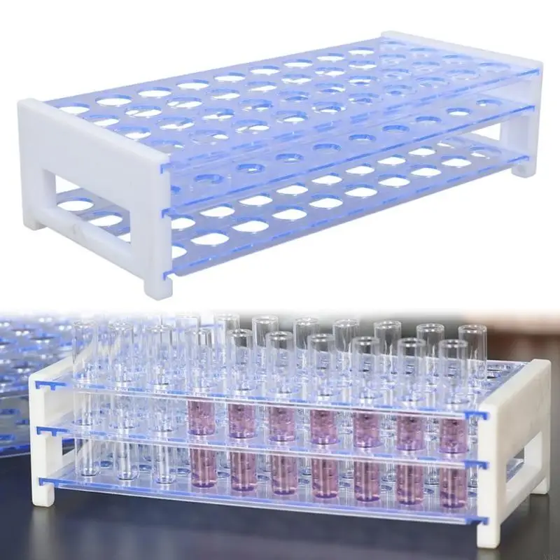 رف أنبوب اختبار سهل الاستخدام متعدد الوظائف رف تخزين أنبوب الاختبار الأزرق 3 طبقة رف للتجارب العلمية X3UC