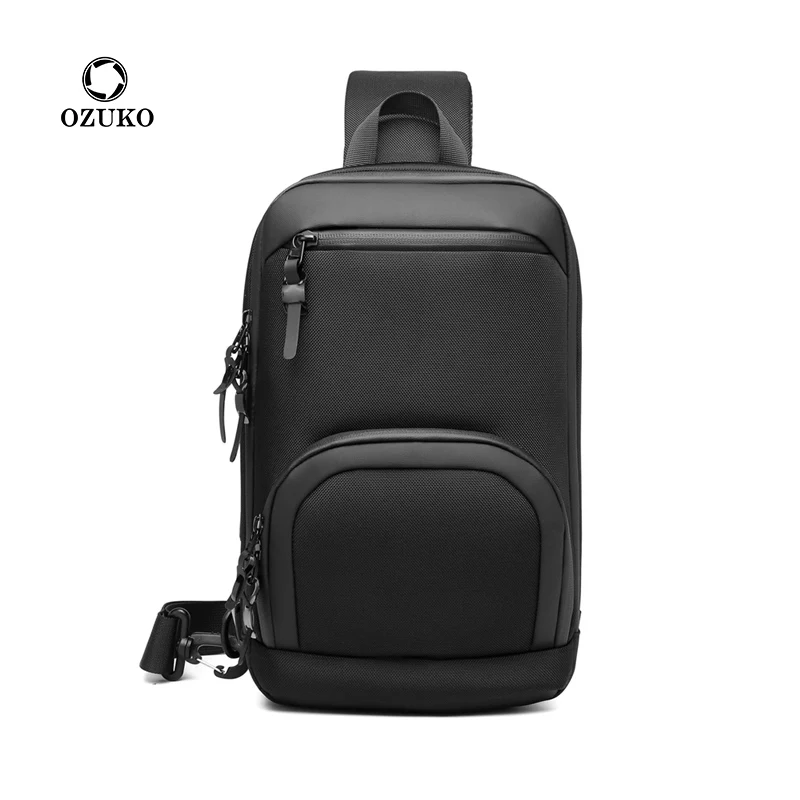 OZUKO Men Crossbody Bag Shoulder Bag Waterproof Oxford Short Travel Messenger Bag USB Charging Casual Chest Bag Quality Male New