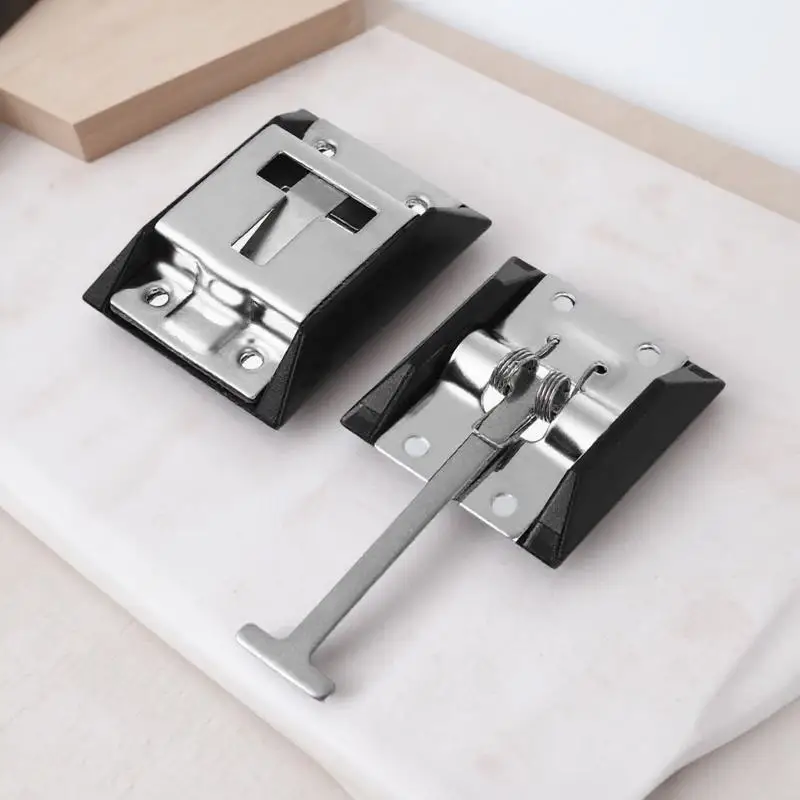 

304 Stainless Steel Door Holder T-Catch Hook 13x6.5x1cm Heavy Duty Metal Entry Catch for Van Camper Trailer Office Home Silver