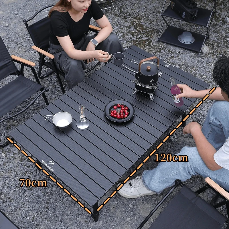 Lightweight Aluminum Folding Table Roll Up Top Compact Outdoor Camping Dining Table with Carry Bag