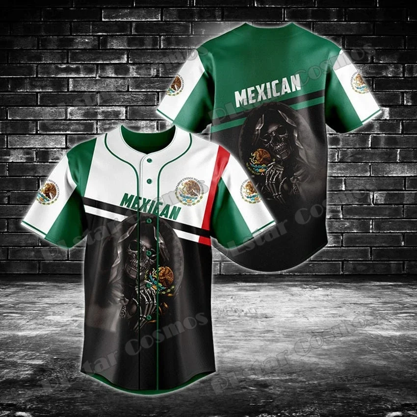 Mexican/Eritrea/Poland Flag & Coat Of Arms 3D Printed Fashion Men's Baseball Shirt Street Unisex Adult Baseball Jersey KZ06