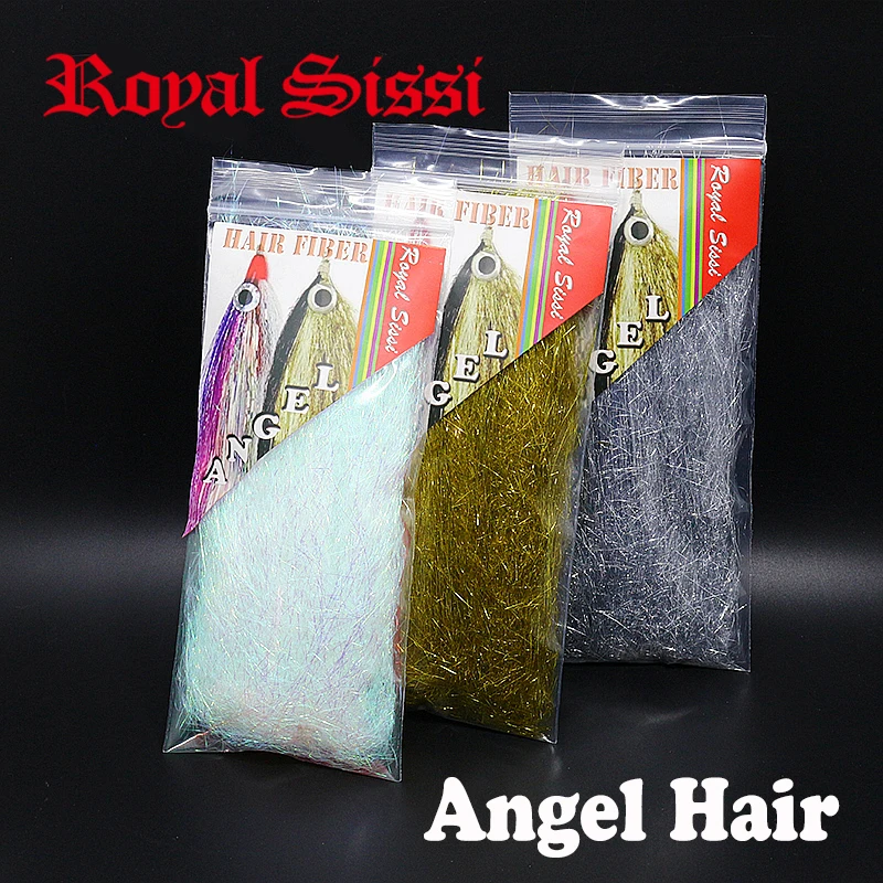 Royal Sissi hot 4 paczki 5''Angel Hair supercienkie włókna mobilne miękkie syntetyczne wiązanie muchowe streamer hair flash tinsel materials