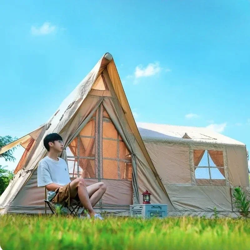 Inflatable tent outdoor folding portable automatic quick-opening rainproof thickened travel air column tent