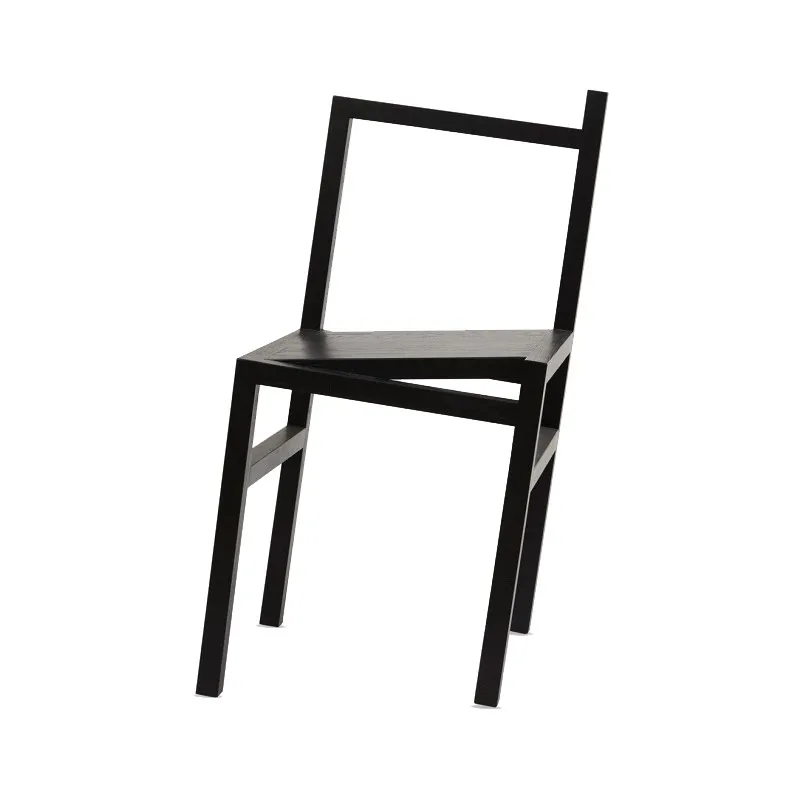 Dining  Irregular crooked Light luxury chair Studio 9.5 ° inclined solid wood