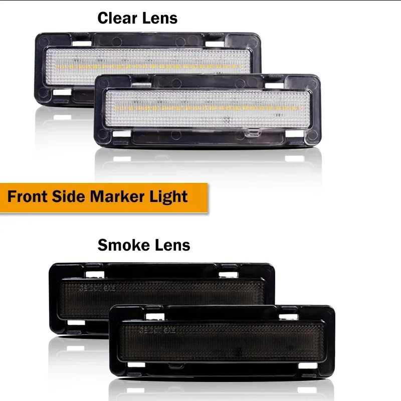 For Pontiac Firebird 1982-1992 Car Front Fender Side Marker Turn Signal Lights Parking Lights For Chevy Camaro Amber / Whte LED