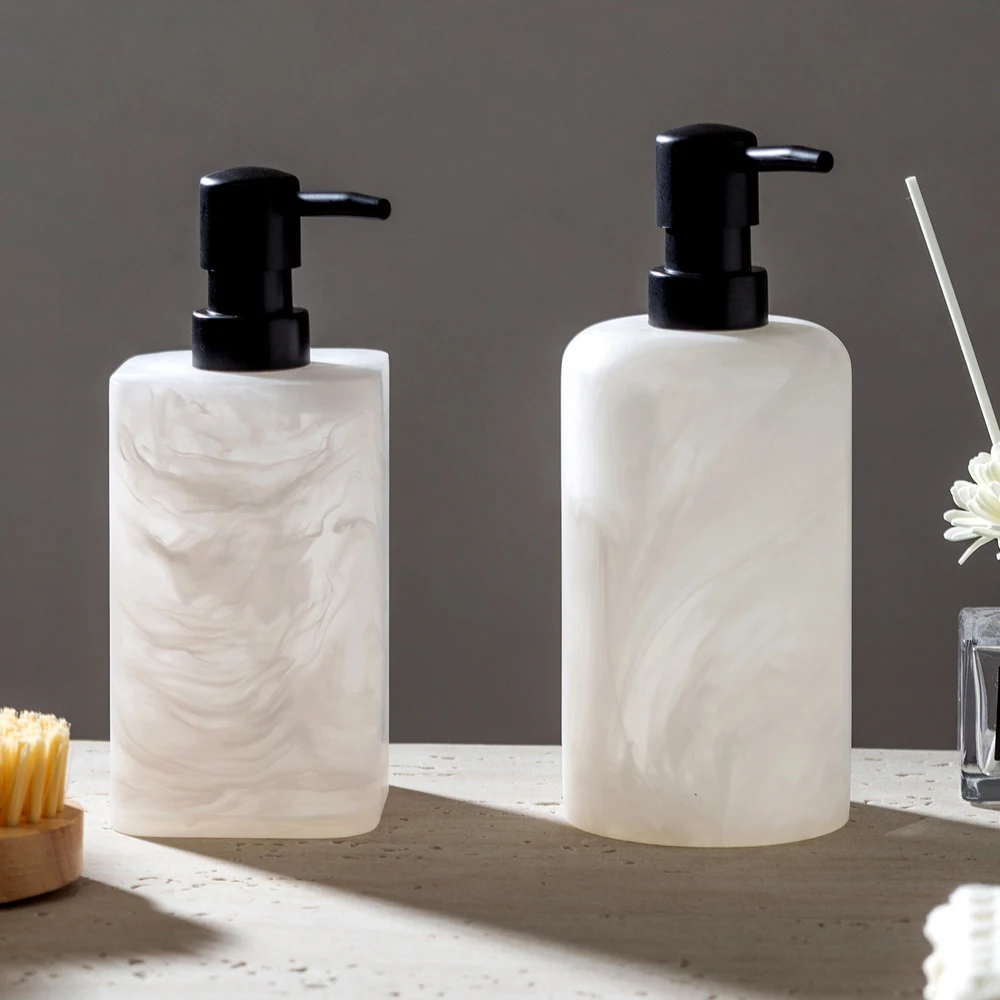 Baiyun Emulsion Bottle Resin Round Square Soap Bottle Hand Sanitizer Shampoo Shower Gel Bottled Bathroom Decoration Accessories