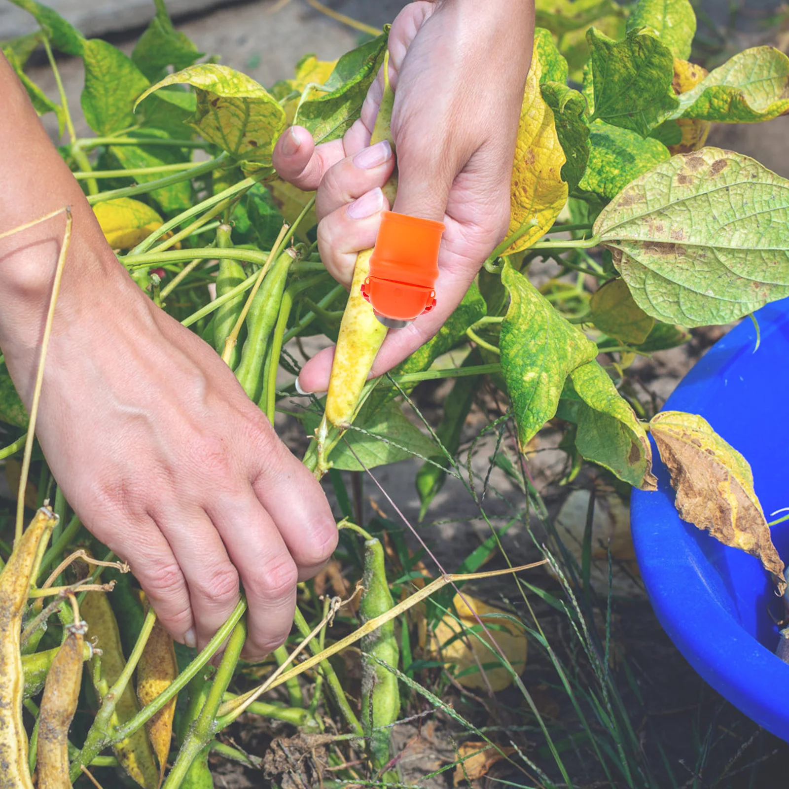 

Silicone Stainless Steel ABS Gardening Thumb Knives Vegetable Fruit Picking Tool Portable Plant Comfortable Wear Easy