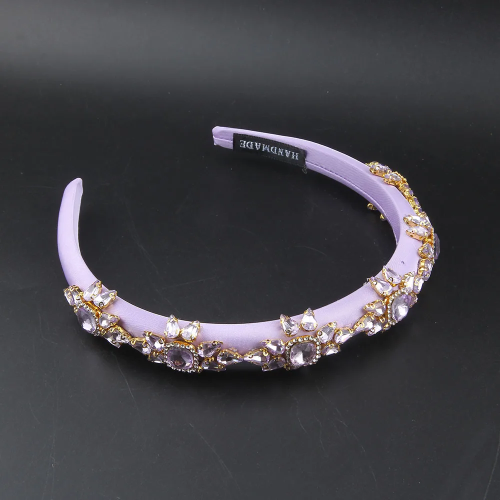 Baroque Colored Narrow Vintage Rhinestone Shining Luxury Headbands Hairband Headband Adult Hair Accessories Hair Jewley 520