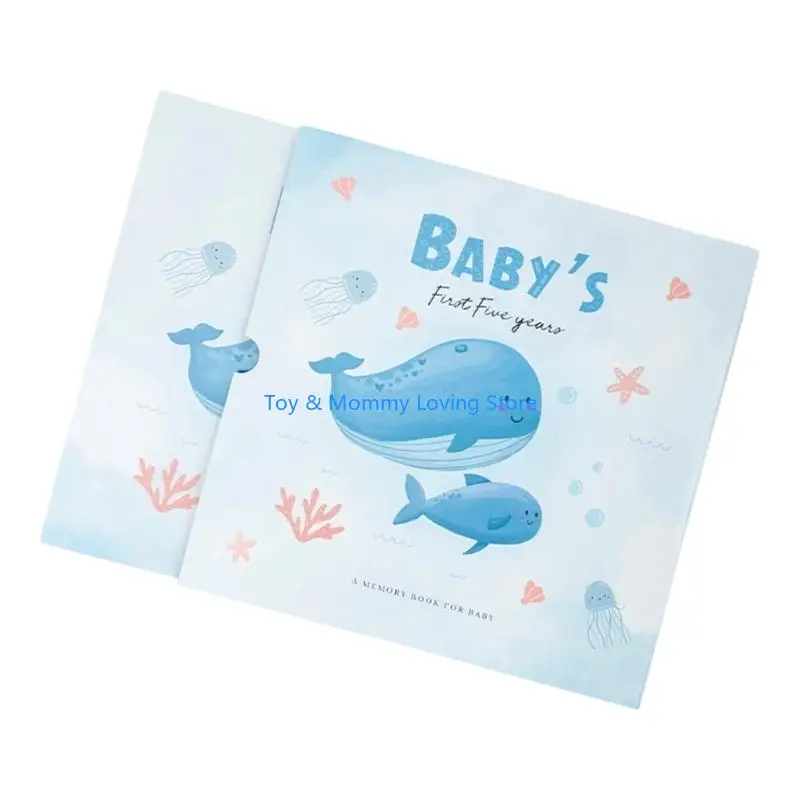 Y1QF كتاب ذاكرة الوالدين الجديد للطفل في السنة الأولى صور معالم بصمات اليد جاهزة للهدايا #4