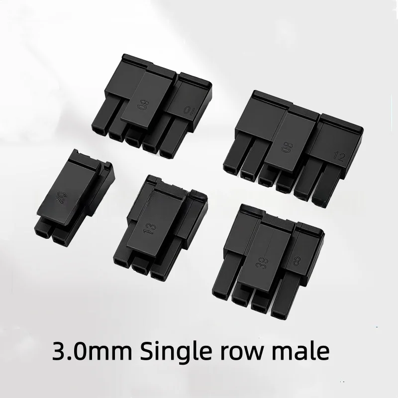 100PCS Molex 3.0mm Single Row Connector Small 5557 Male/Female Plastic Shell Housing for PC Notebook Power 1*2P 3 4 5 6PIN