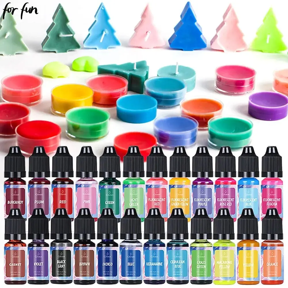 24 Color Candle Dyes Pigment Aromatherapy Liquid Colorant DIY Mold Soap Handmade Craft Resin