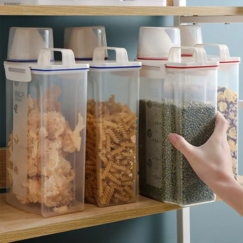 

Большой прозрачный пластиковый контейнер для хранения на кухне, утолщенный, для риса, для сохранения свежести продуктов