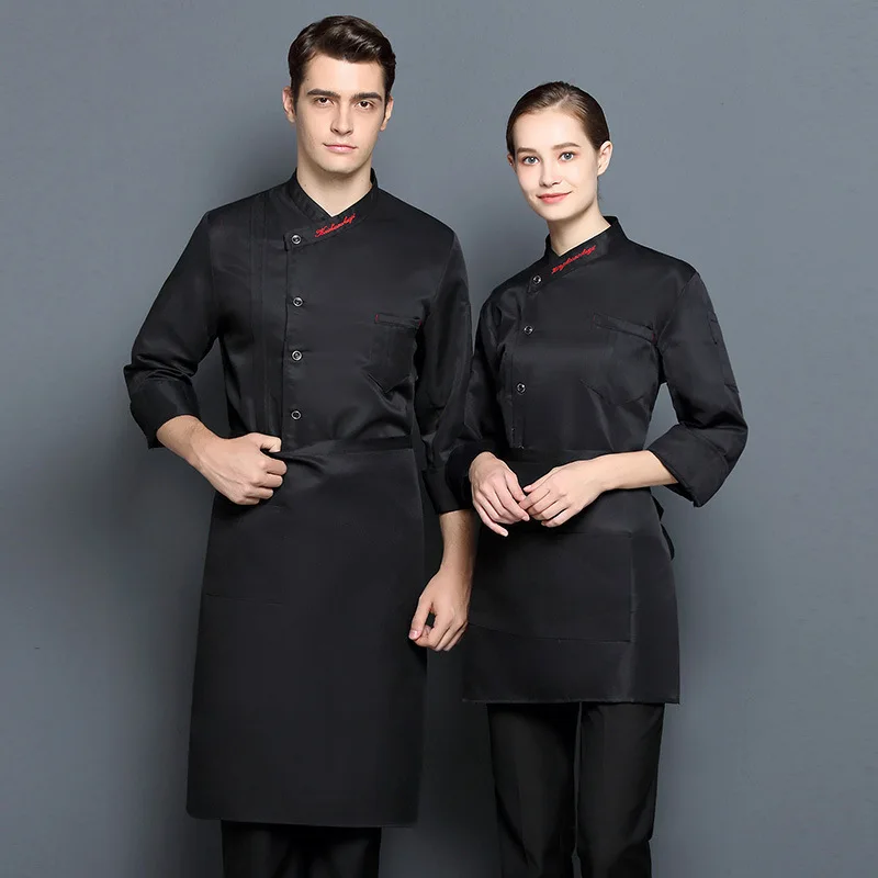 Chef Uniform Long Sleeve Autumn and Winter Hotel Catering Waiter Workwear Restaurant Ding Room Chef Overalls plus Size