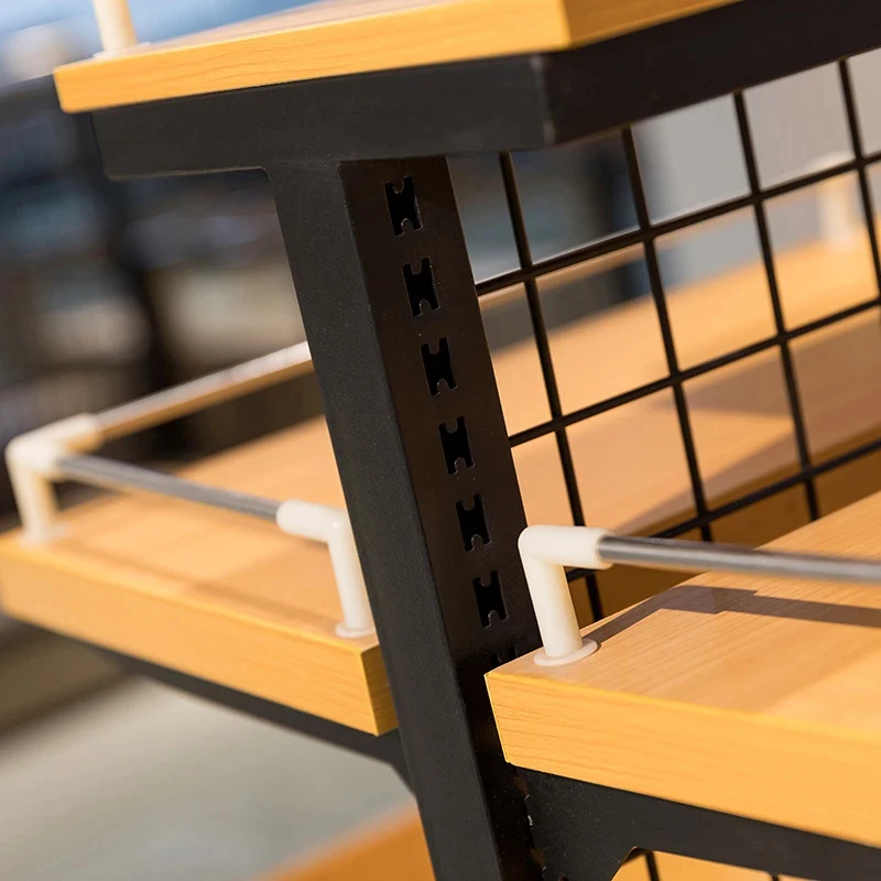 custom.Custom Supermarket Steel and Wooden Vegetable Stand Fruit Display Rack Shelf