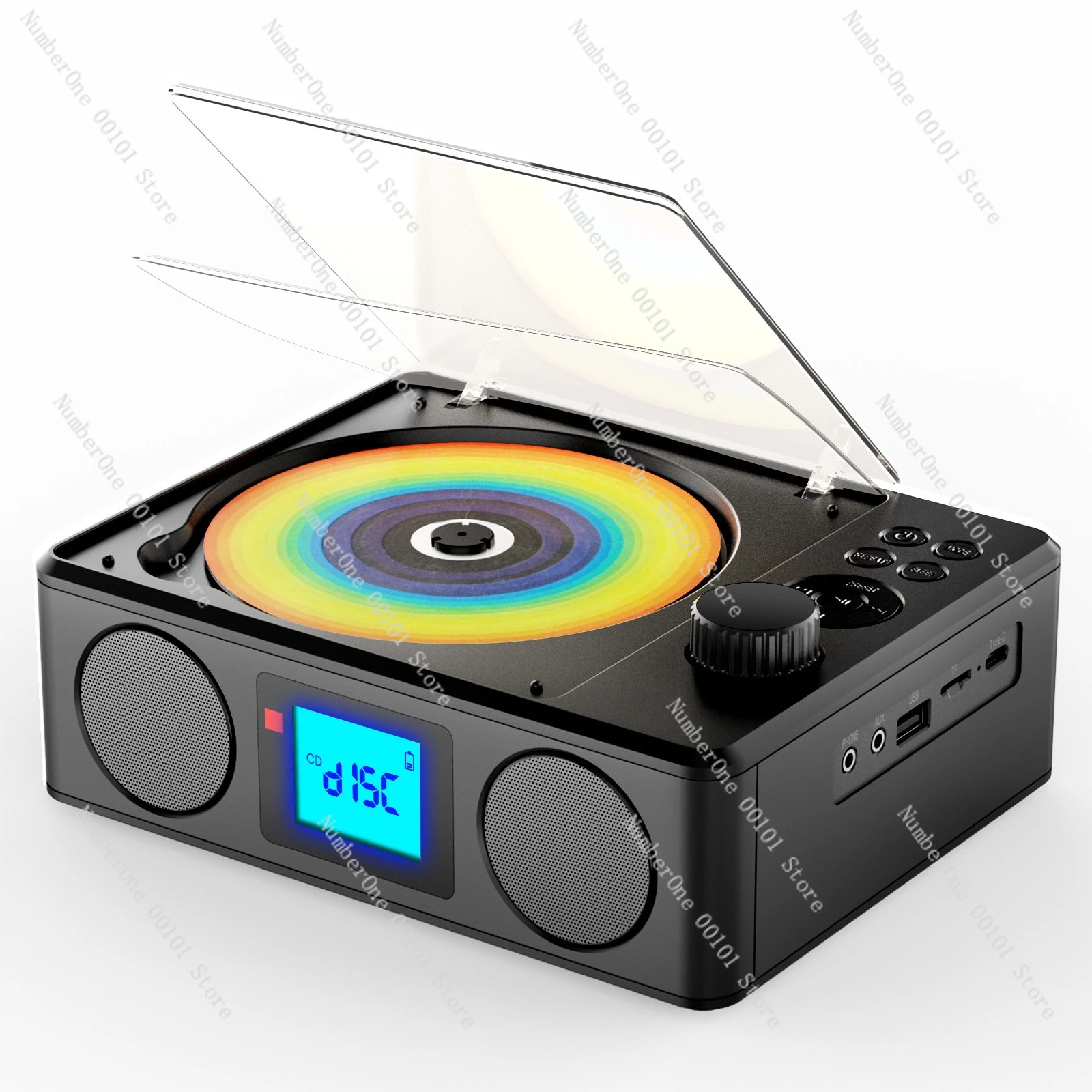

Portable bluetooth audio all-in-one retro cd player stereo