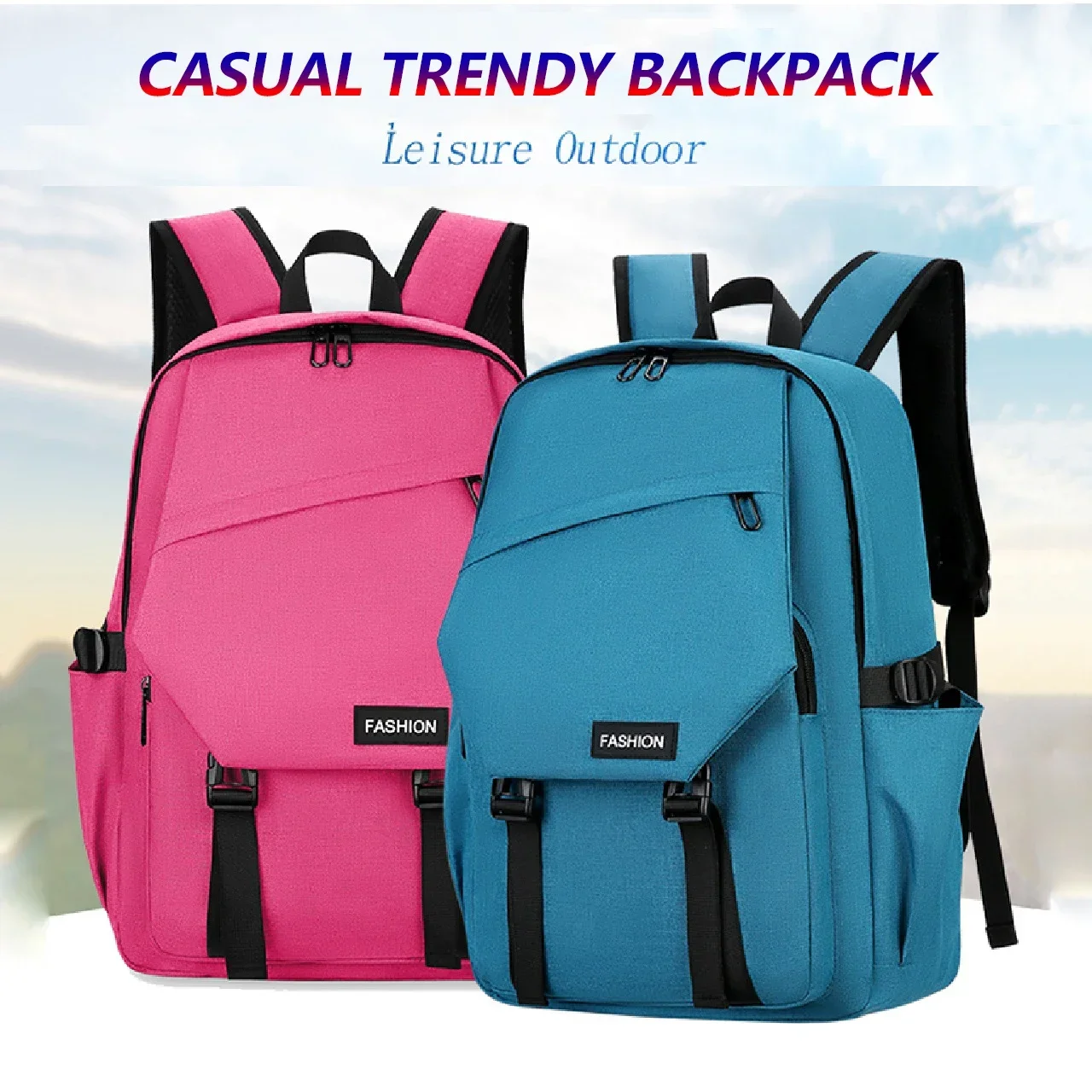 Campus Fashion Simple Backpack Multi functional Breathable Backpack Large Capacity Student Computer Travel Backpack