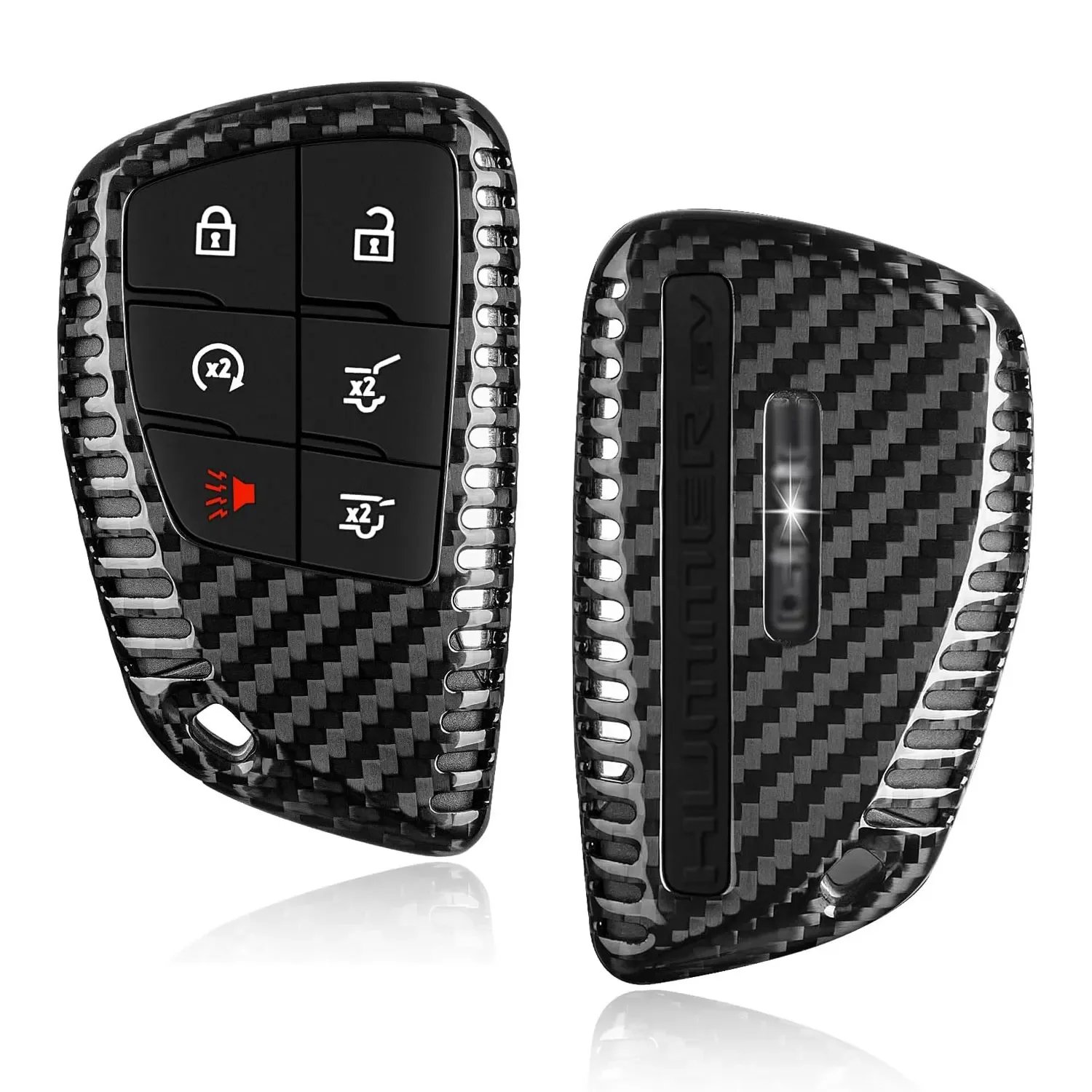 

Key Fob Cover For GMC Hummer With KeyChain Real Carbon Fiber Key Case Protecotr For Hummer EV Pickup SUV Smart Key Shell 2025