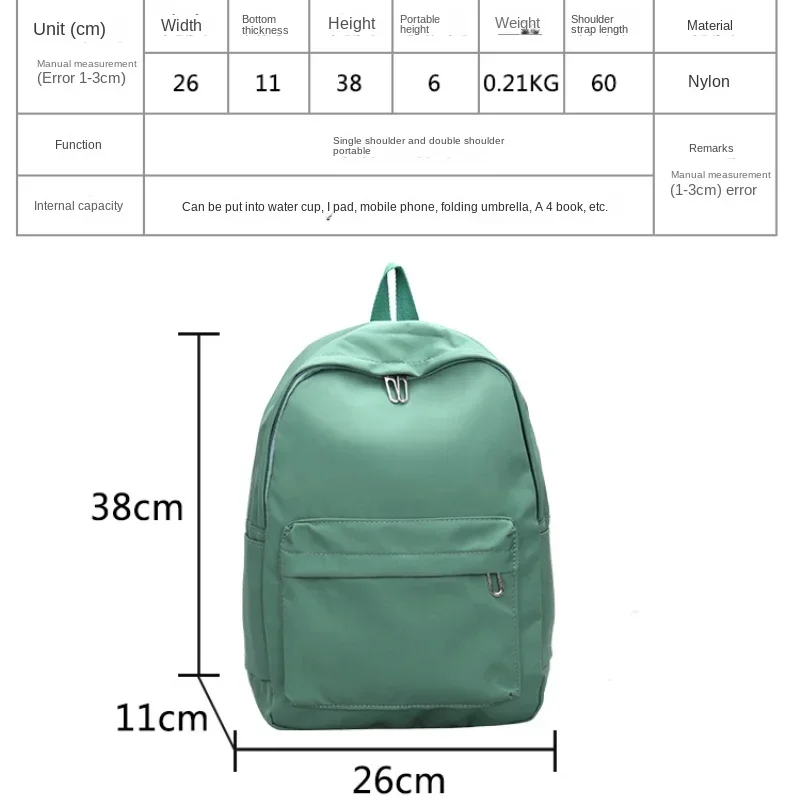 Alta qualidade nova à prova dwaterproof água náilon mochila feminina saco de viagem mochilas para meninas adolescentes cor sólida bookbag