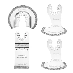 EZARC Grout Removal Saw Blades Set, 4Pcs Diamond Oscillating Multitool Blades for Precise & Clean Cut