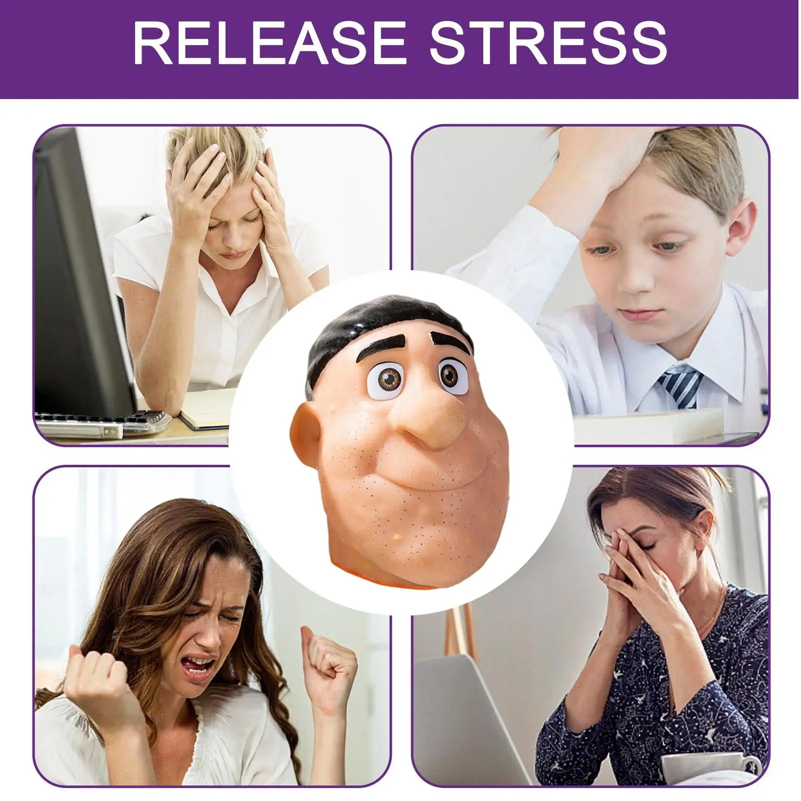 لعبة بثرة ظهرت من السيليكون ألعاب تنظيف الوجه والأنشطة الحسية المضحكة للمراهقين والبالغين والطلاب والمكتب المنزلي #6