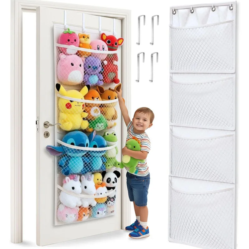 New Stuffed Animal Storage Over Door Organizer for Stuffies Baby Ideas Holder Toy Plush Toddler Large Bag Animals Stuffy Behind