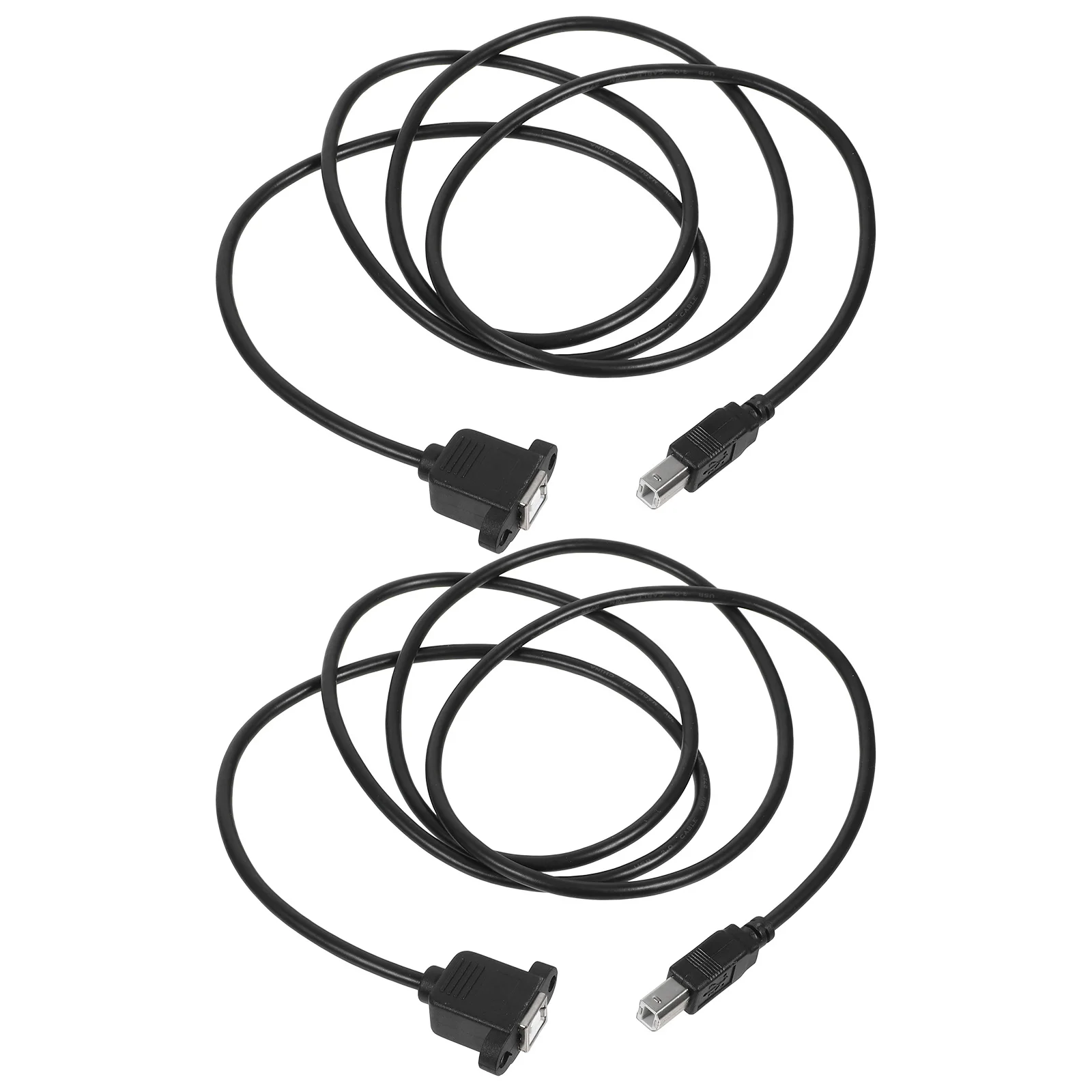 2 قطعة 1.5 متر كابل تمديد الطابعة مع ثقب المسمار أسود اللون الأسلاك النحاسية للطابعات الأم الدوارة مكتب الالكترونيات #2