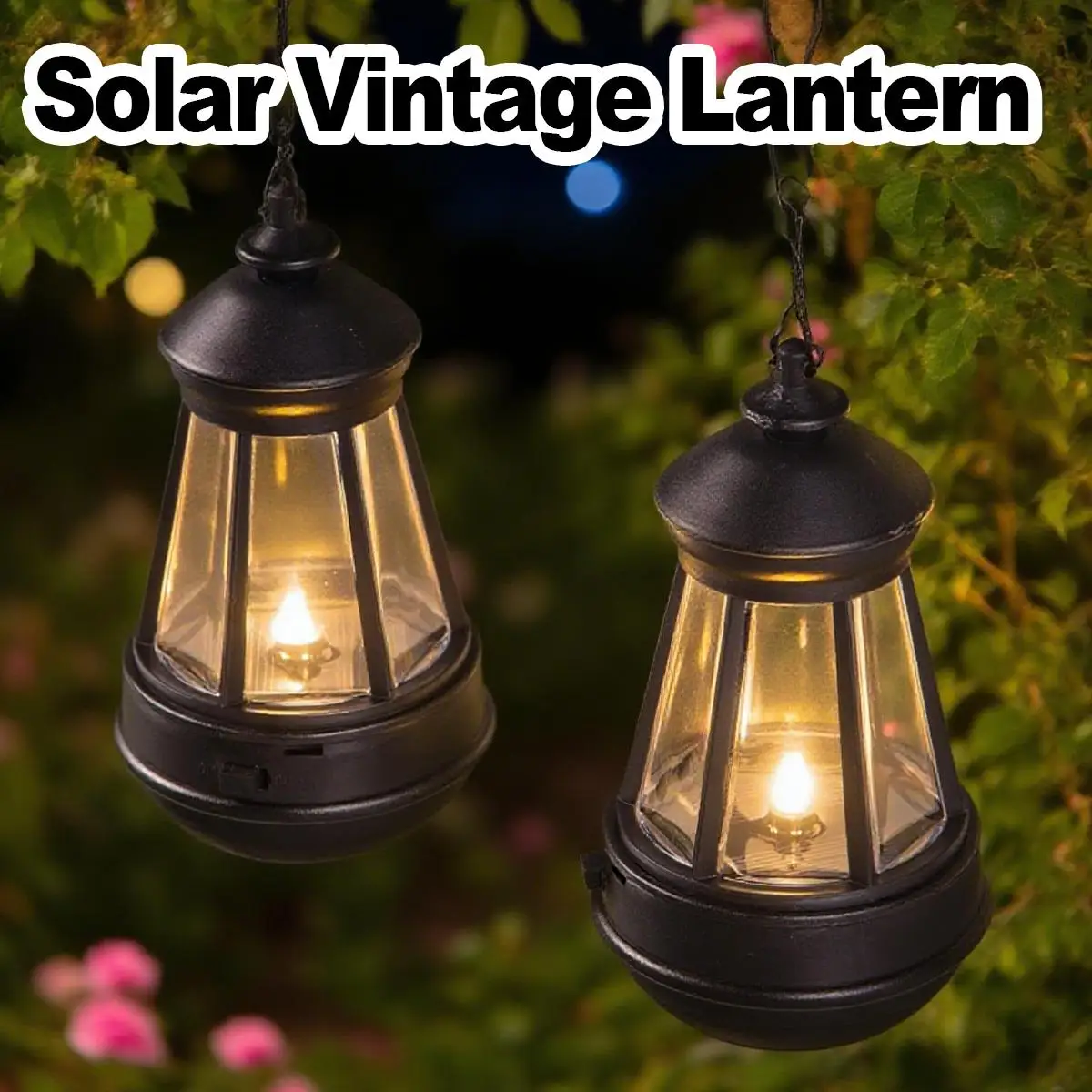 

Retro Solar Lamp Camping Hanging Lanterns For Garden Yard Decor Courtyard Candle Lights Outdoor Solar Powered Lantern Waterproof