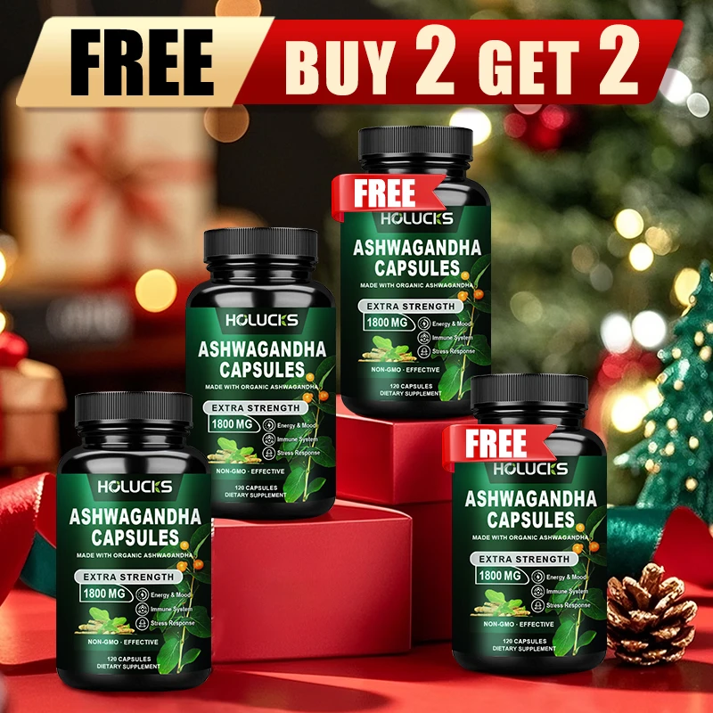 

Buy 2 Get 2 Free! Pure Ashwagandha Root Extract Capsules, Support Stress Relief, Anxiety & Better Sleep, Thyroid Balance, Energy