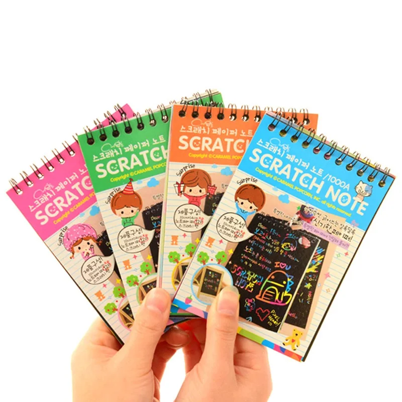 Children's Graffiti Scratch Notebook Interesting Funny Colorful Drawing Sctatch Note Spiral Notebook