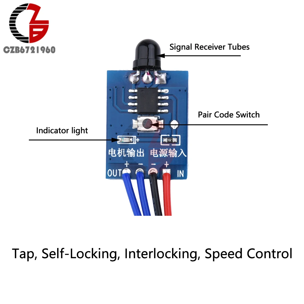 DC3-12V PWM Motor Speed Controller Miniature Wireless Remote Control Adjustable Speed Regulation Forward Reverse DC Motor Driver