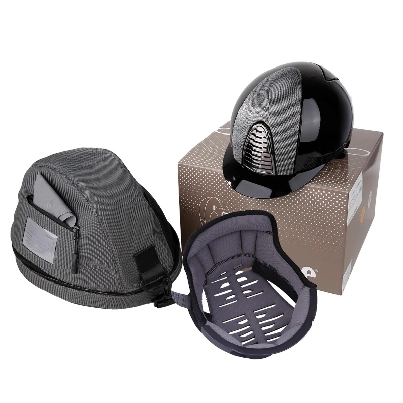 

Black Bright Light Black Equestrian Helmet Riding Rider Competition