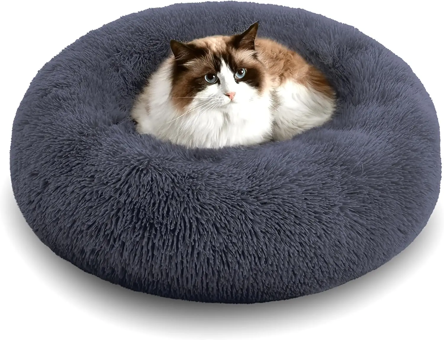 

Calming Dog & Cat Donut Cuddler, Anti-Anxiety Warming Cozy Soft Round Bed, Fluffy Plush Cushion For Small Medium Dogs And Cats