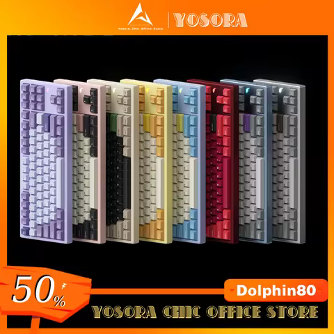Dolphin80 Mechanical Keyboard Kit 3mode Wireless Bluetooth Kit Aluminum Keyboard Dolphin 80 Custom Gasket Hot Swap Keyboard Kits