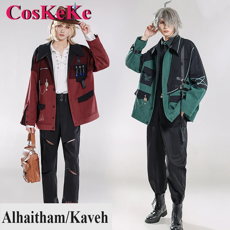 

CosKeKe Alhaitham/Kaveh Cosplay Anime Genshin Impact Costume Rational Romantic Colour Matching Leisure Hoodie Coat Everyday Wear