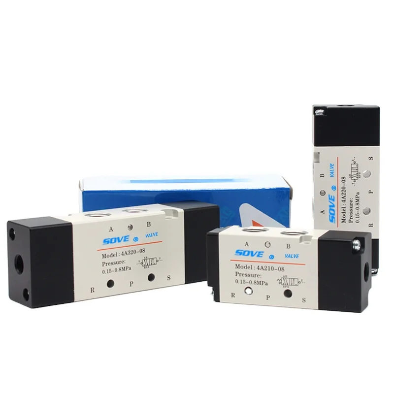 

Пневматический электромагнитный клапан SOVE высокого качества 4A, 3- или 5-ходовой, пневматический электромагнитный клапан-коллектор 4A, производство Китай