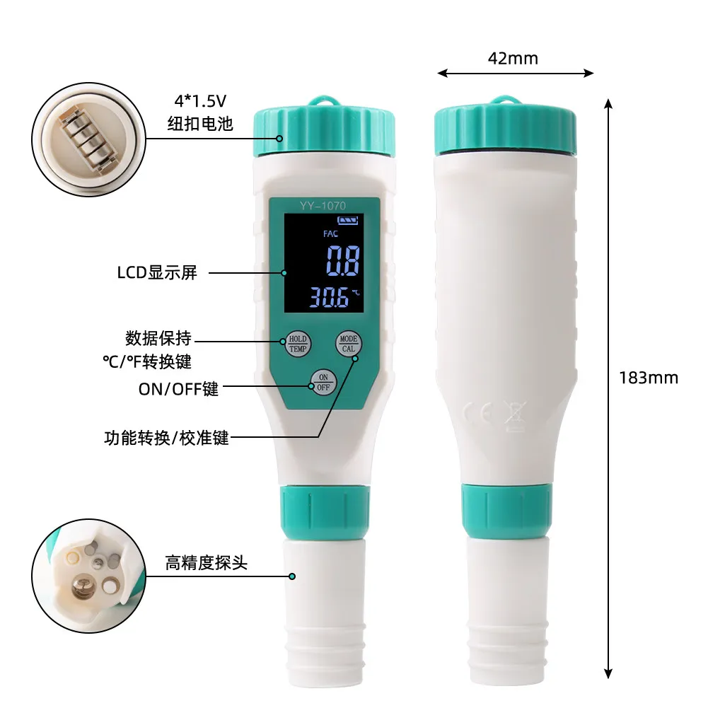 NEW  High-precision Swimming Pool Water Quality Detector Multifunctional Household PH Meter Sea Tank Aquaculture Salinity Meter