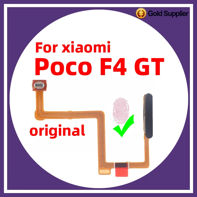 Original For Xiaomi Poco F4 GT Fingerprint Sensor Home Return Key Menu Power Button Flex Ribbon Cable