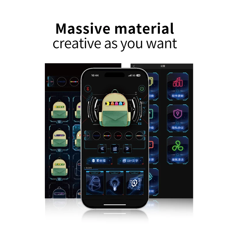 LOY شاشة LED ذكية للأولاد والبنات حقيبة مدرسية بمروحة ثلاثية الأبعاد حقيبة ظهر مدرسية عصرية للجامعة الجامعية حقيبة ظهر جديدة