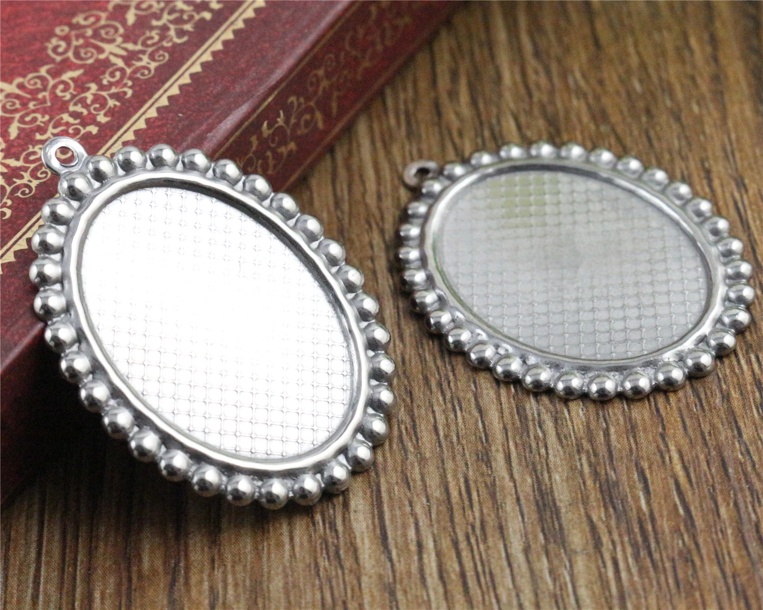 (Nigdy nie znikną) 10 sztuk 18x25mm wewnętrzna rozmiar ze stali nierdzewnej prosty styl Cabochon baza Cameo ustawienie wisiorek taca (T7-39) — zdjęcie 3