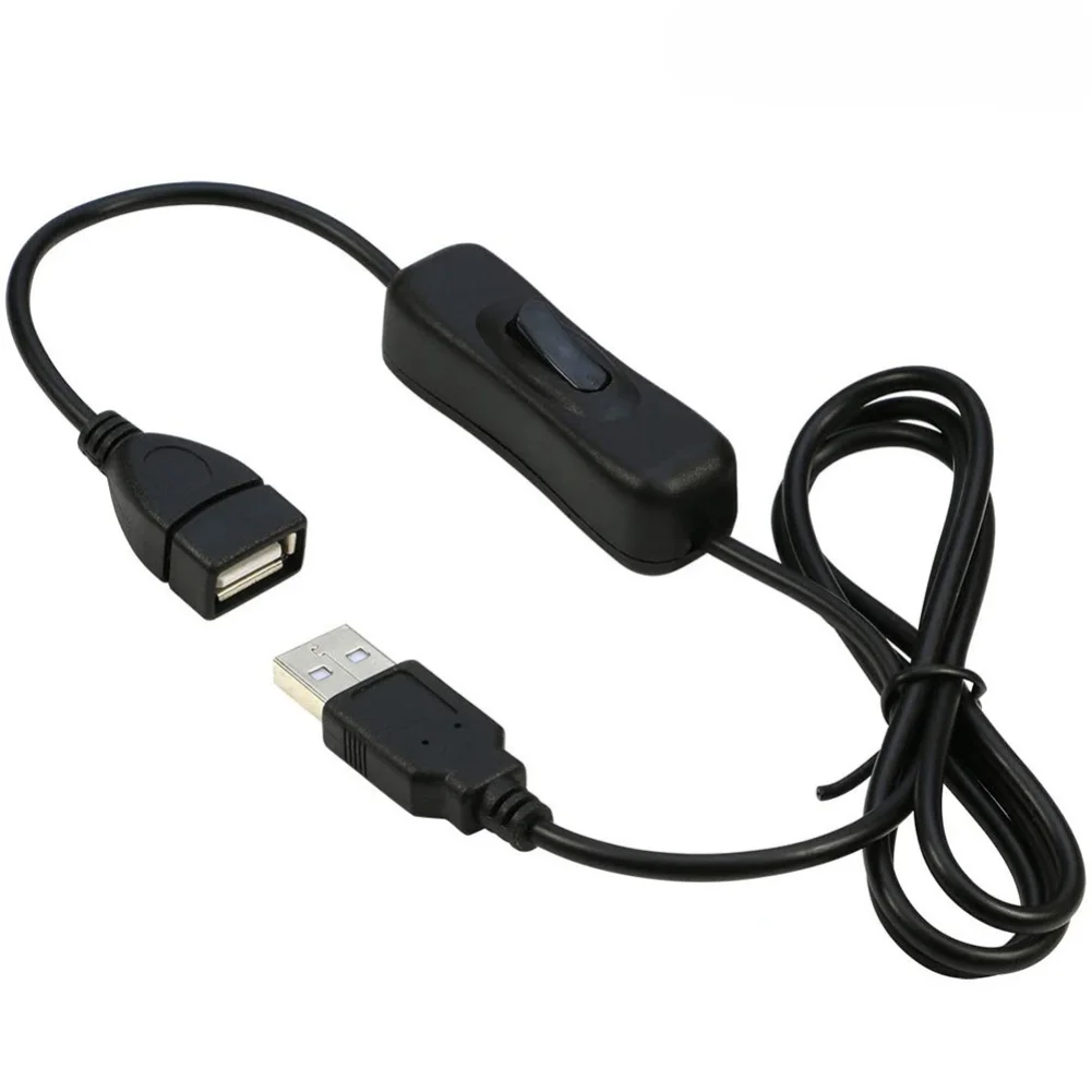 

USB Switch Extension Cable Support Data Transmit and Power Supply with On/Off Power Switch for LED Strips, USB Devices