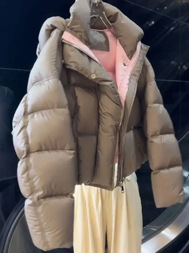 Einzigartige Ort I Ey Damen-Daunenjacke Winter 2026 Neu Kleine Größe Hochwertige Pufferjacke Oberbekleidung Pendler-Stil Reguläre Passform