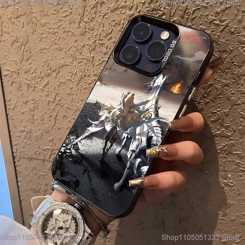 เคสโทรศัพท์เทพีแห่งชัยชนะ N-Nikke สำหรับ iPhone 16,15,14,13,12,11,Pro,XS,Max,Plus,Mini,SE สีดำแบบด้านกันกระแทก